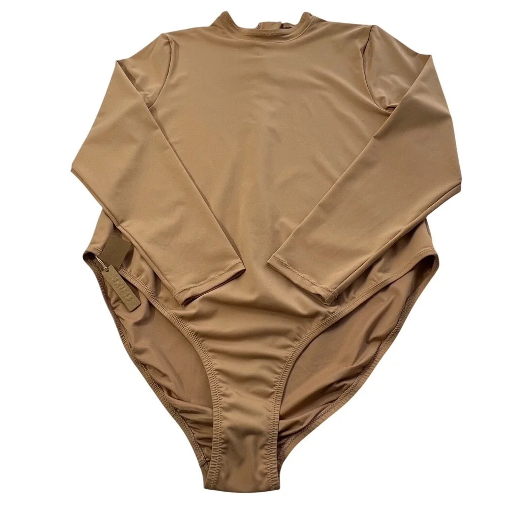 SKIMS Swim Long Sleeve‎ One Piece Ochre 3X